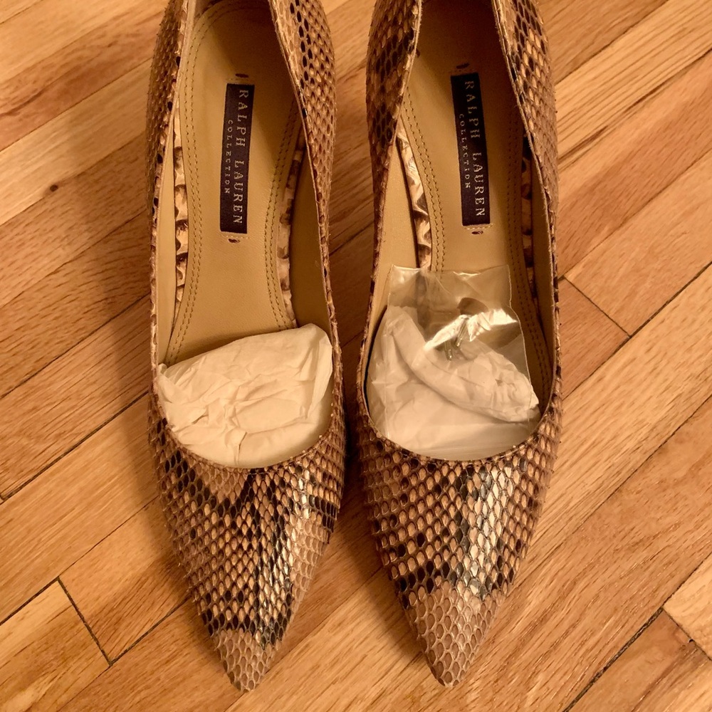 🍾Ralph Lauren COLLECTION SNAKE HEELS RETAIL $1389